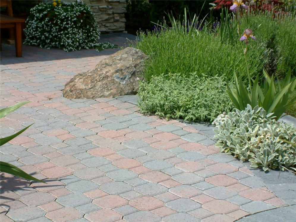 Pavers and Boulder