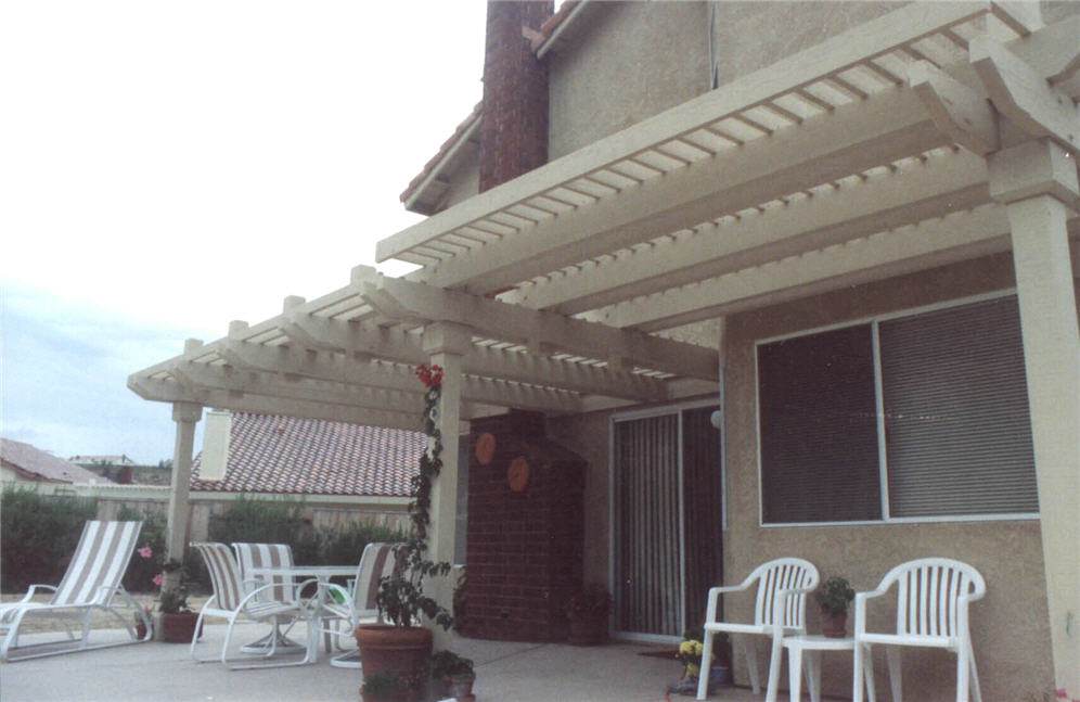 White Backyard Trellis