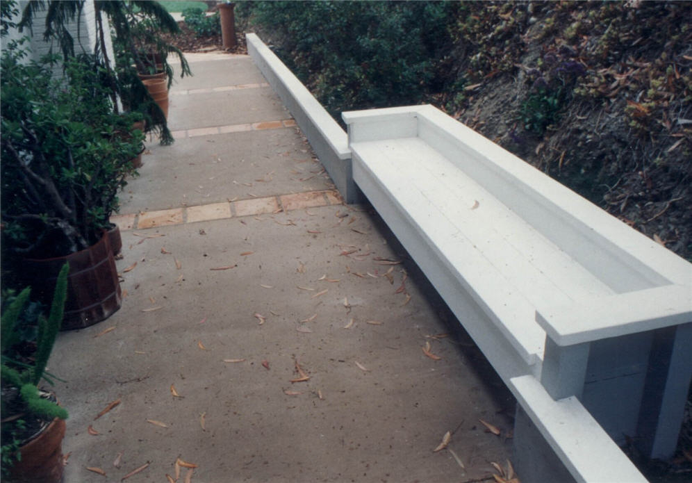 White Inbuild Wall Bench