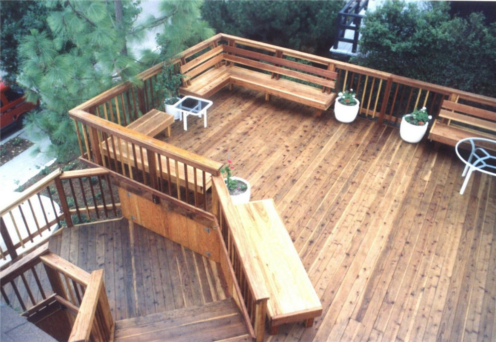 Topside View Redwood Deck